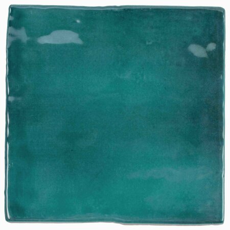APOLLO TILE Silken 3.94 in. x 3.94 in. Glossy Green Ceramic Square Wall and Floor Tile 5.38 sq. ft./case, 50PK CRE88GLR44A